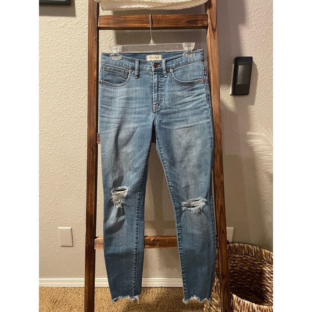 Madewell Light Blue Distressed Skinny Jeans